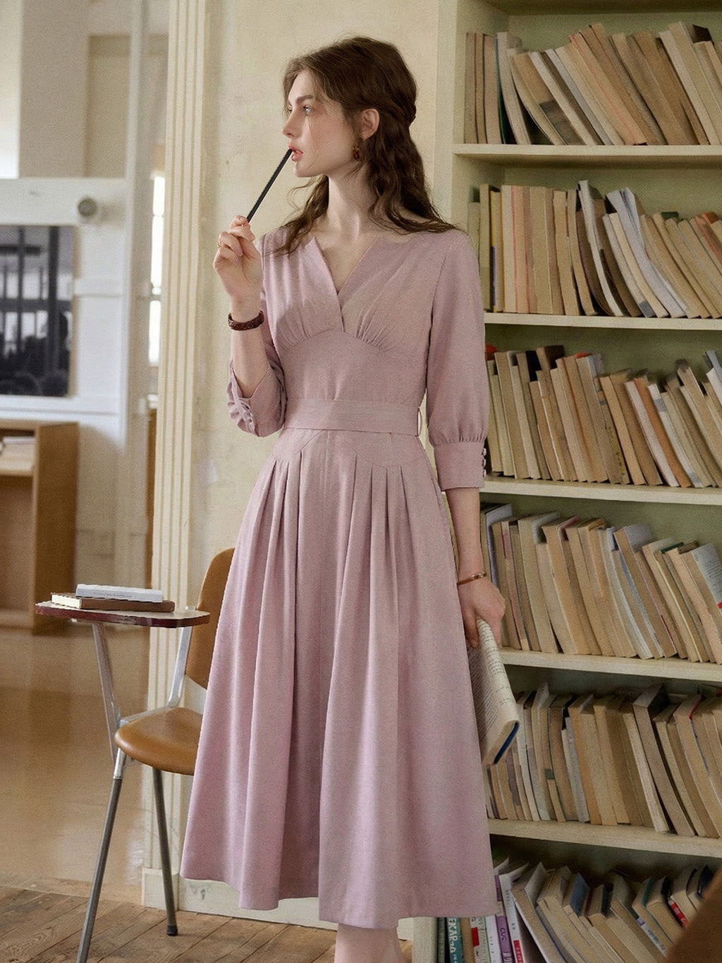 Katelyn Simple V-Neck Dress