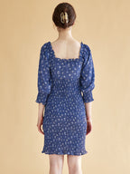 【Final Sale】Estelle Classic Square Neck Shell Print Dress
