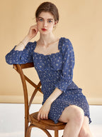 【Final Sale】Estelle Classic Square Neck Shell Print Dress