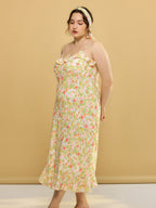 【Final Sale】Plus Size Kama Floral Chiffon Slip Dress