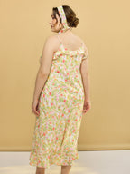 【Final Sale】Plus Size Kama Floral Chiffon Slip Dress