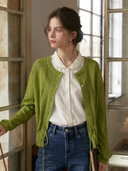 Winifred Round Neck Linen Cardigan