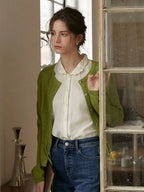 Winifred Round Neck Linen Cardigan