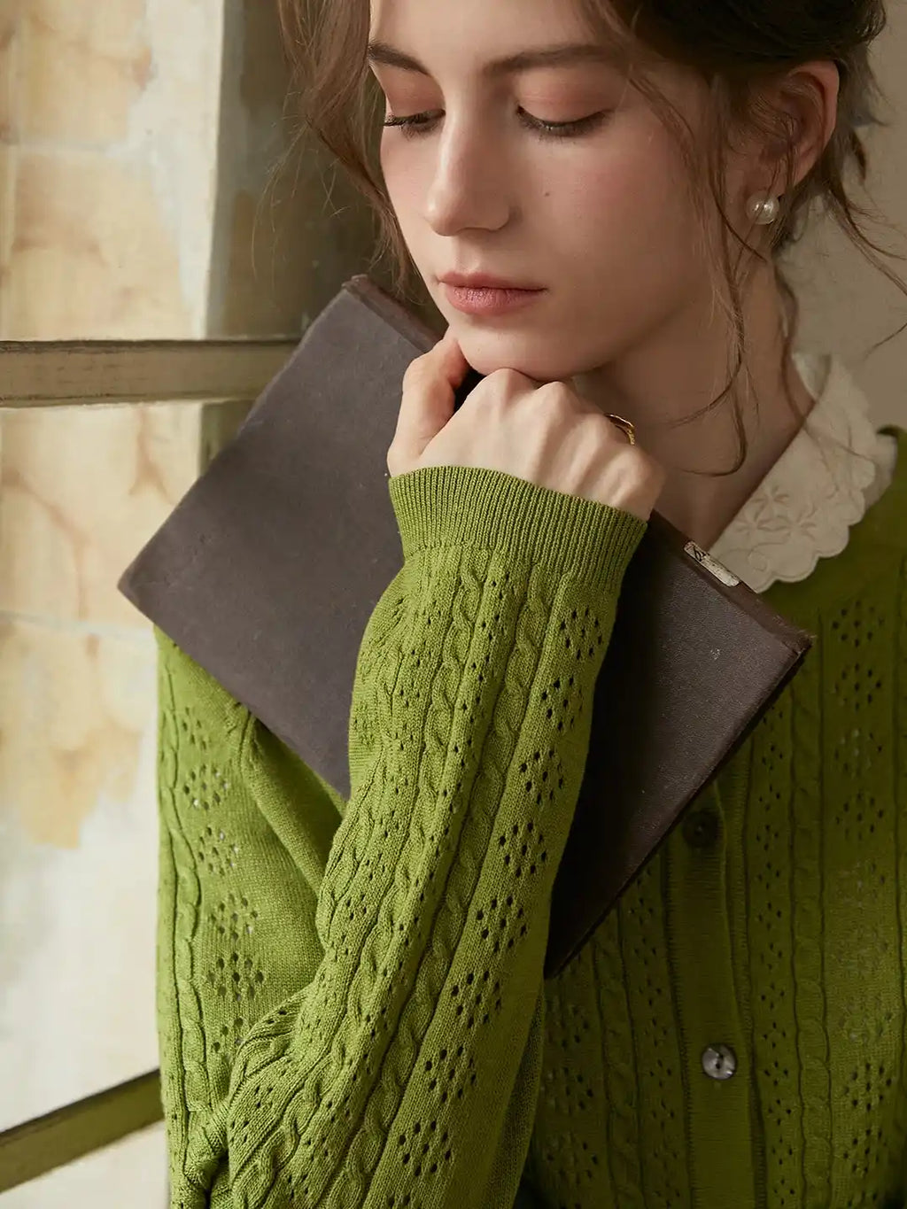 Winifred Round Neck Linen Cardigan