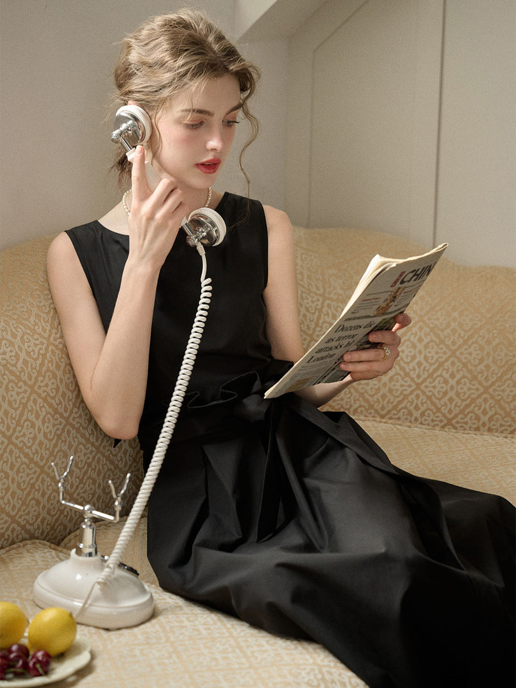 【Final Sale】Mila Bateau Neck Sleeveless Cotton Dress - Gray