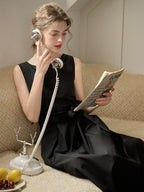 【Final Sale】Mila Bateau Neck Sleeveless Cotton Dress - Gray