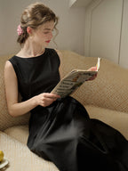 【Final Sale】Mila Bateau Neck Sleeveless Cotton Dress - Gray