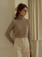Solana Basic Versatile Turtleneck 100% Wool Sweater - Pink