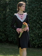 【Final Sale】Ava Sweet Contrasting Lace Patchwork Dress