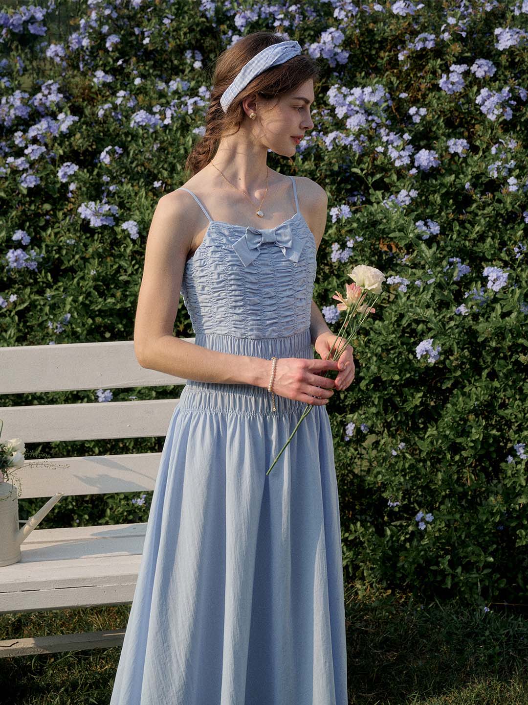 【Final Sale】Avayah Bow Smocked Slip Dress