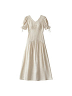 Emiliana V-Neck Accordion Pleats Dress