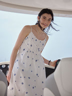 Marina Shell Embroidered Cotton Slip Dress