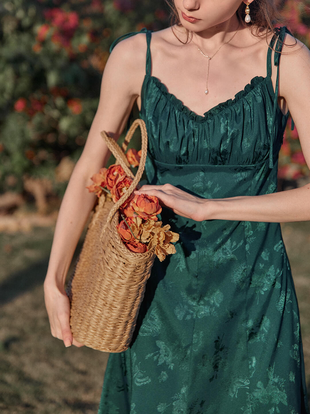 【Final Sale】Jennifer Ruffled V-neck Slip Dress