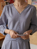 Layne V-Neck Linen Dress