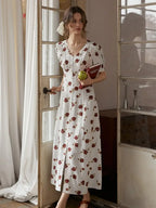 Saanvi Retro V-Neck Printed Dress