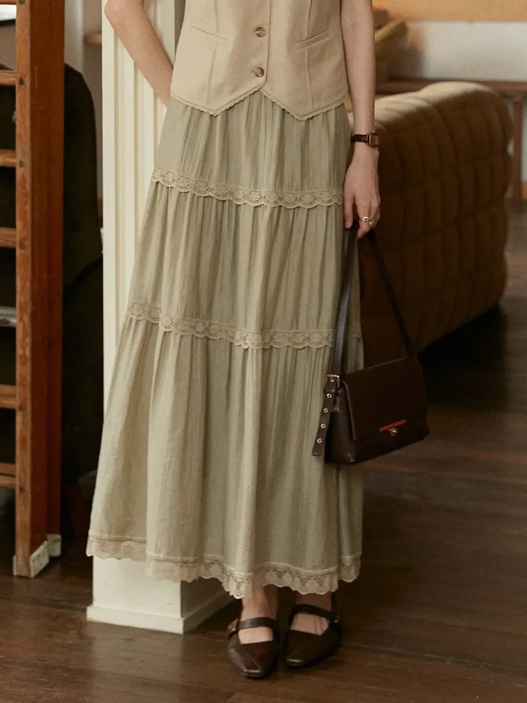 Dana Lace Linen Skirt