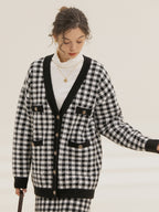 【Final Sale】Ansley Checkerboard Knit Cardigan
