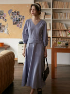 Layne V-Neck Linen Dress
