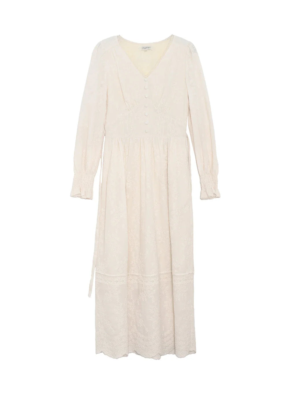 Rosalina V-Neck Embroidery Cotton Dress