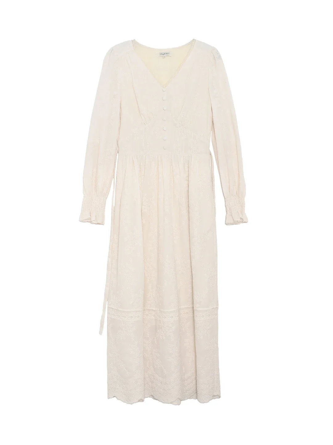 Rosalina V-Neck Embroidery Cotton Dress