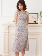 【Final Sale】Greta Allover Print Contrast Lace Tank Dress
