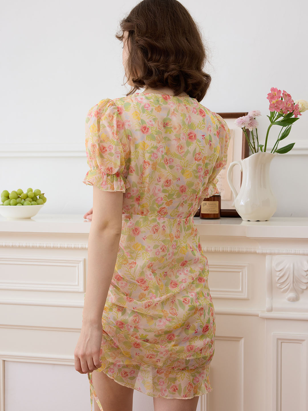 【Final Sale】Aileen French V-neck Chiffon Dress