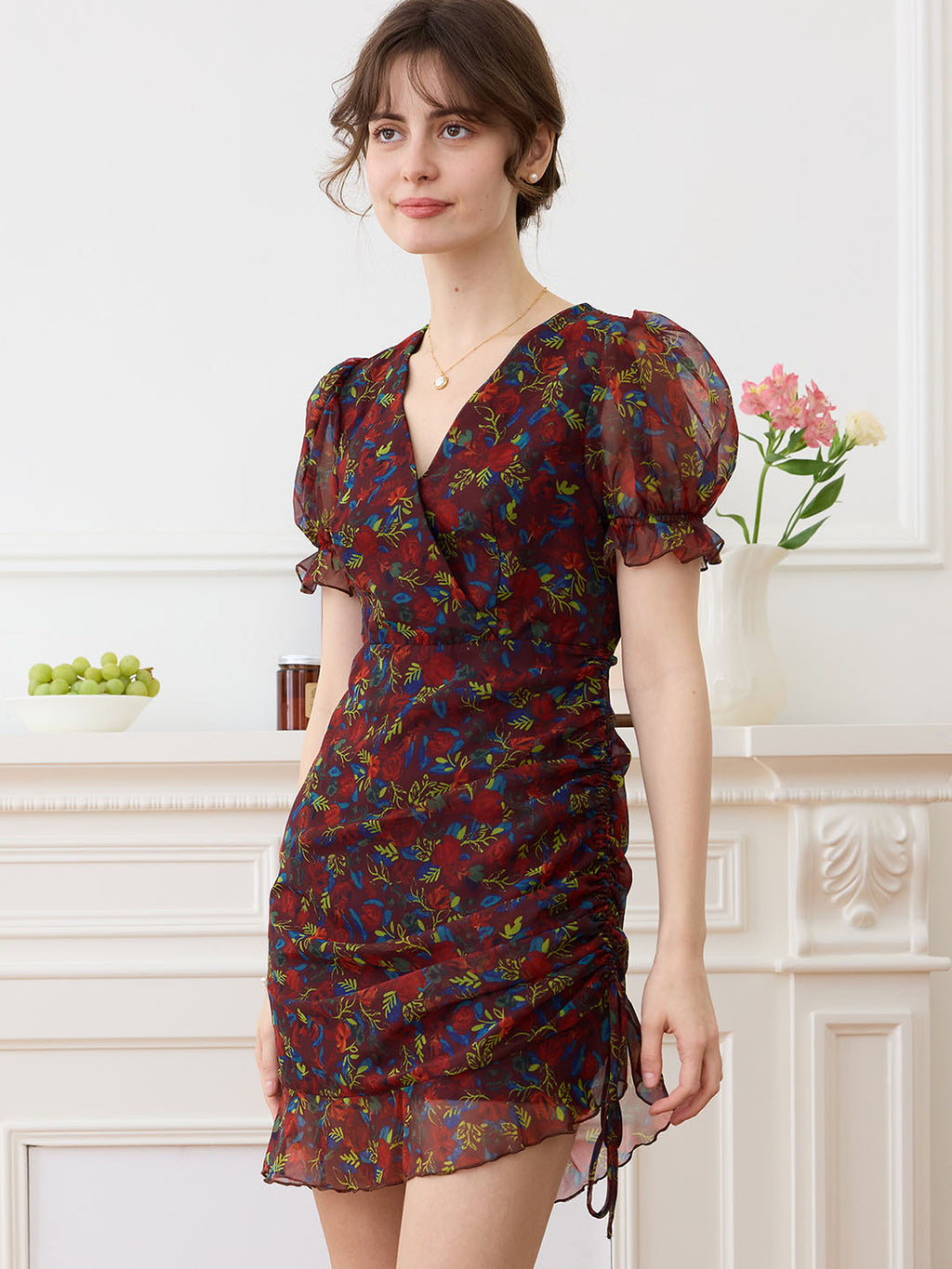 【Final Sale】Aileen French V-neck Chiffon Dress