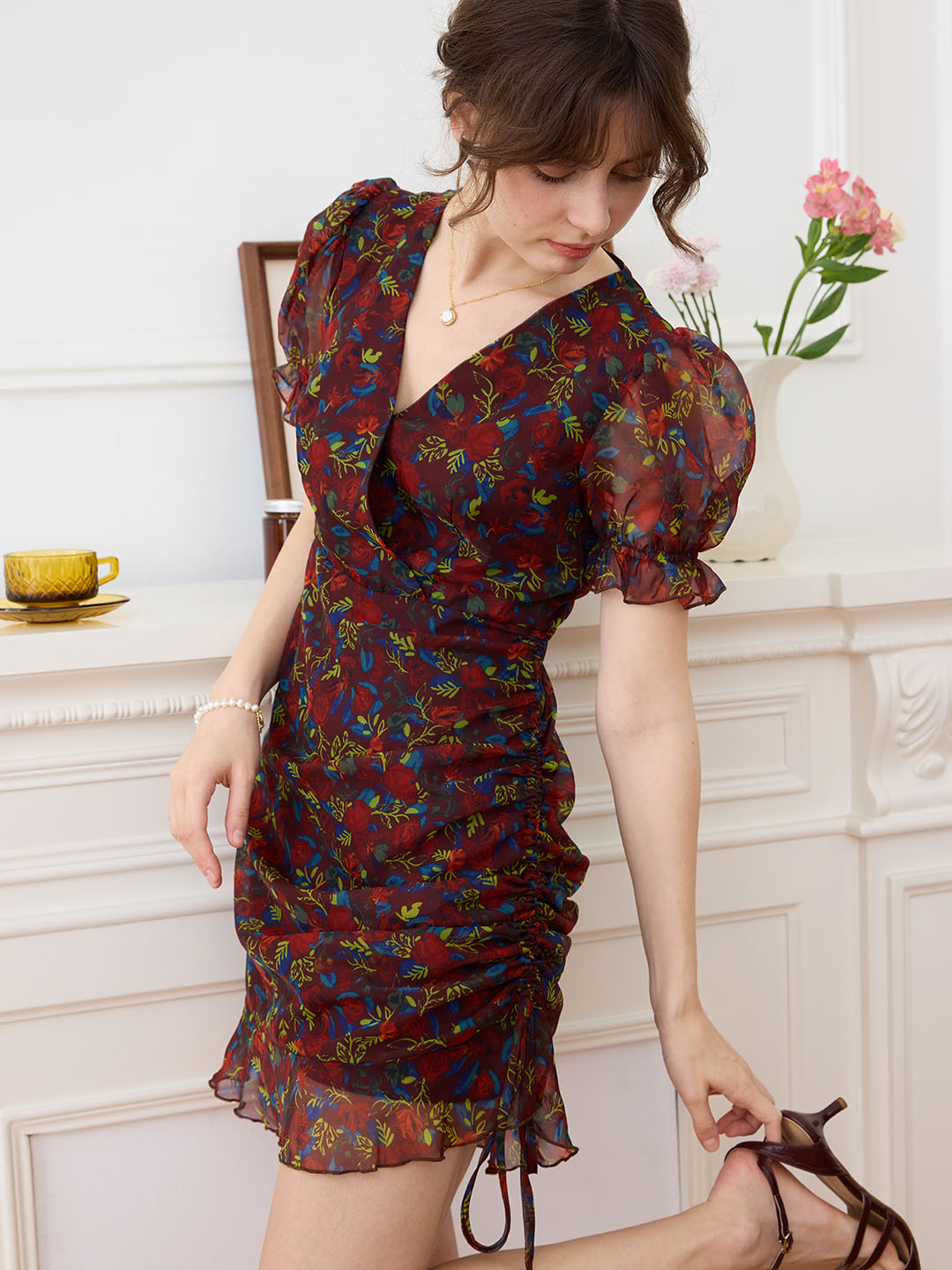 【Final Sale】Aileen French V-neck Chiffon Dress