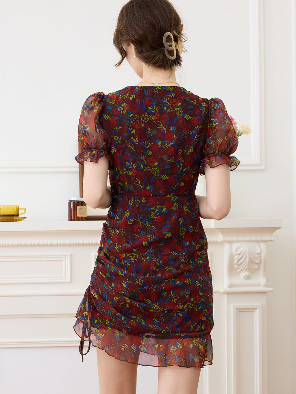 【Final Sale】Aileen French V-neck Chiffon Dress