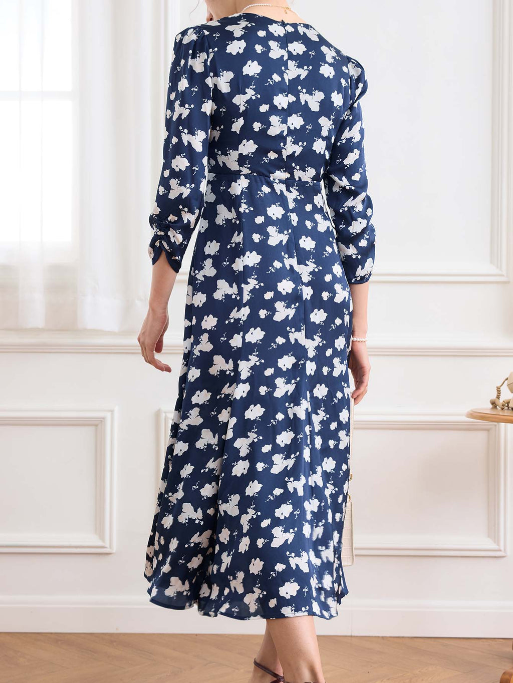 Ensley Floral Printed Black Dress