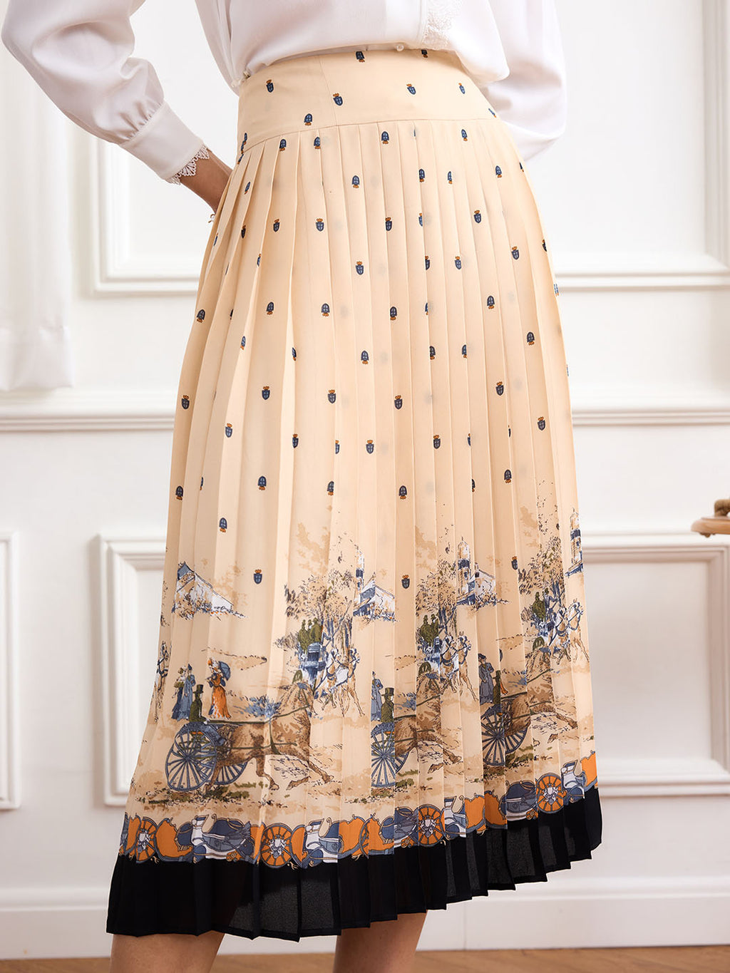 【Final Sale】Kaitlyn Figure Graphic Pleated Skirt