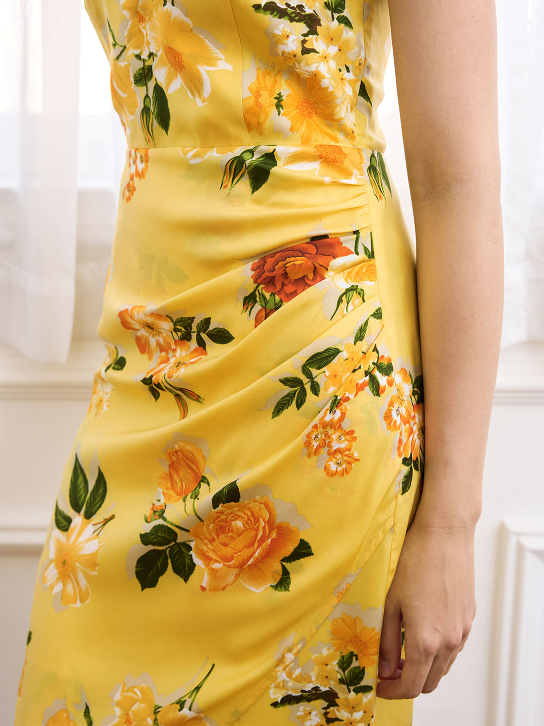 【Final Sale】Zelda Printed V Neck Halter Dress