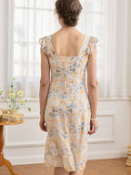 【Final Sale】Ellis Floral Print Ruffle Trim Dress