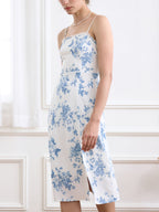 【Final Sale】Rhea Elegant Suspender Split Dress