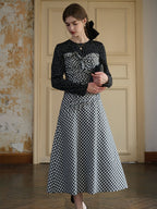 【Final Sale】Amara Classic Round Neck Patchwork Plaid Dress
