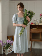 Remi Square Neck Stripe Cotton Dress