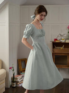 Remi Square Neck Stripe Cotton Dress