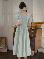Remi Square Neck Stripe Cotton Dress