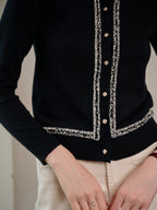 【Final Sale】Cara Simple Contrasting Black Cardigan