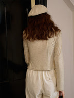 【Final Sale】Kaliyah V-neck Pleated Button Printed Knitted Cardigan
