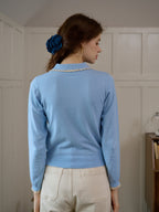 【Final Sale】Phoebe Customized Contrast Color Collared Pullover Sweater