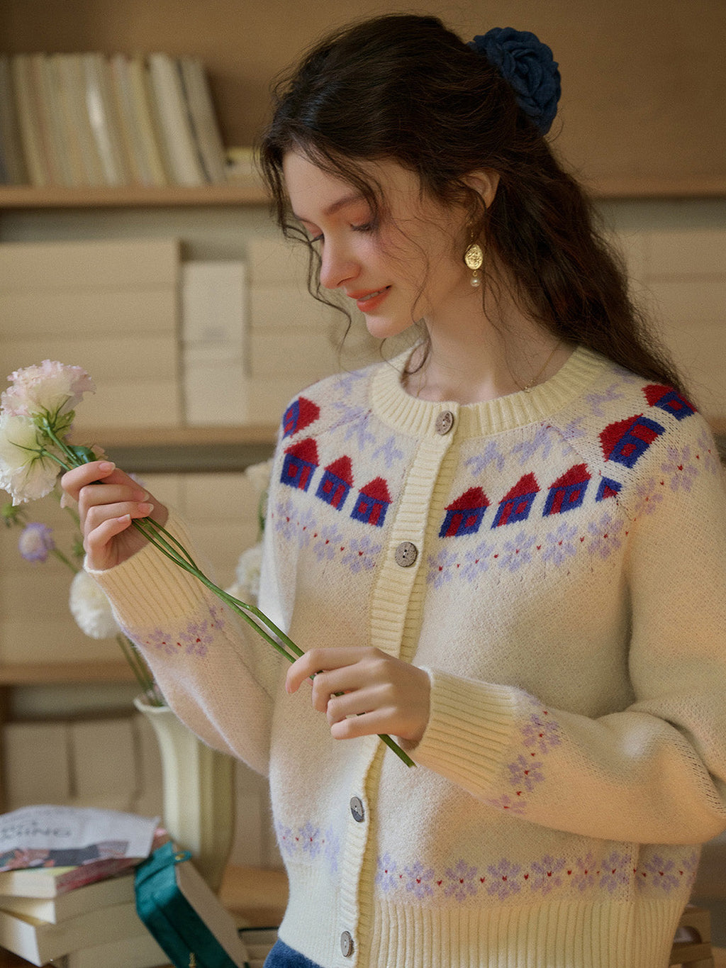 【Final Sale】Lorelai Round Neck Winter Patter Sweater