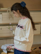 【Final Sale】Max Ruffled Collar Bow Sweater