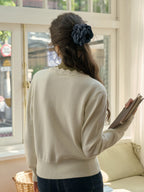 【 Final Sale】Vivian V-Neck Contrasting Embroidery Cardigan