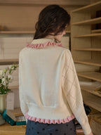 【Final Sale】Chandler Ruffle Collar Bow Cardigan
