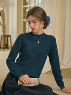 Kamari Mock Neck 100% Wool Slim Fit Knit Sweater