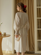 【Final Sale】Zinnia Round Neck Rose Embroidered Dress