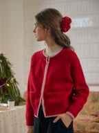 【Final Sale】Brielle Round Neck 100% Wool Cardigan