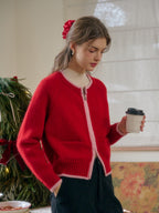 【Final Sale】Brielle Round Neck 100% Wool Cardigan