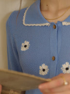 【Final Sale】Cora Round Neck Embroidery Cardigan